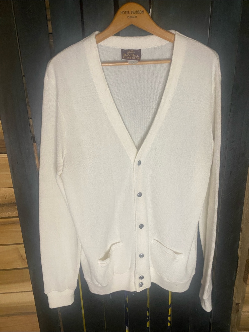 Vintage Arnie’s Bay Hill Classics Men's Cream Button Cardigan Sweater M (tag L)